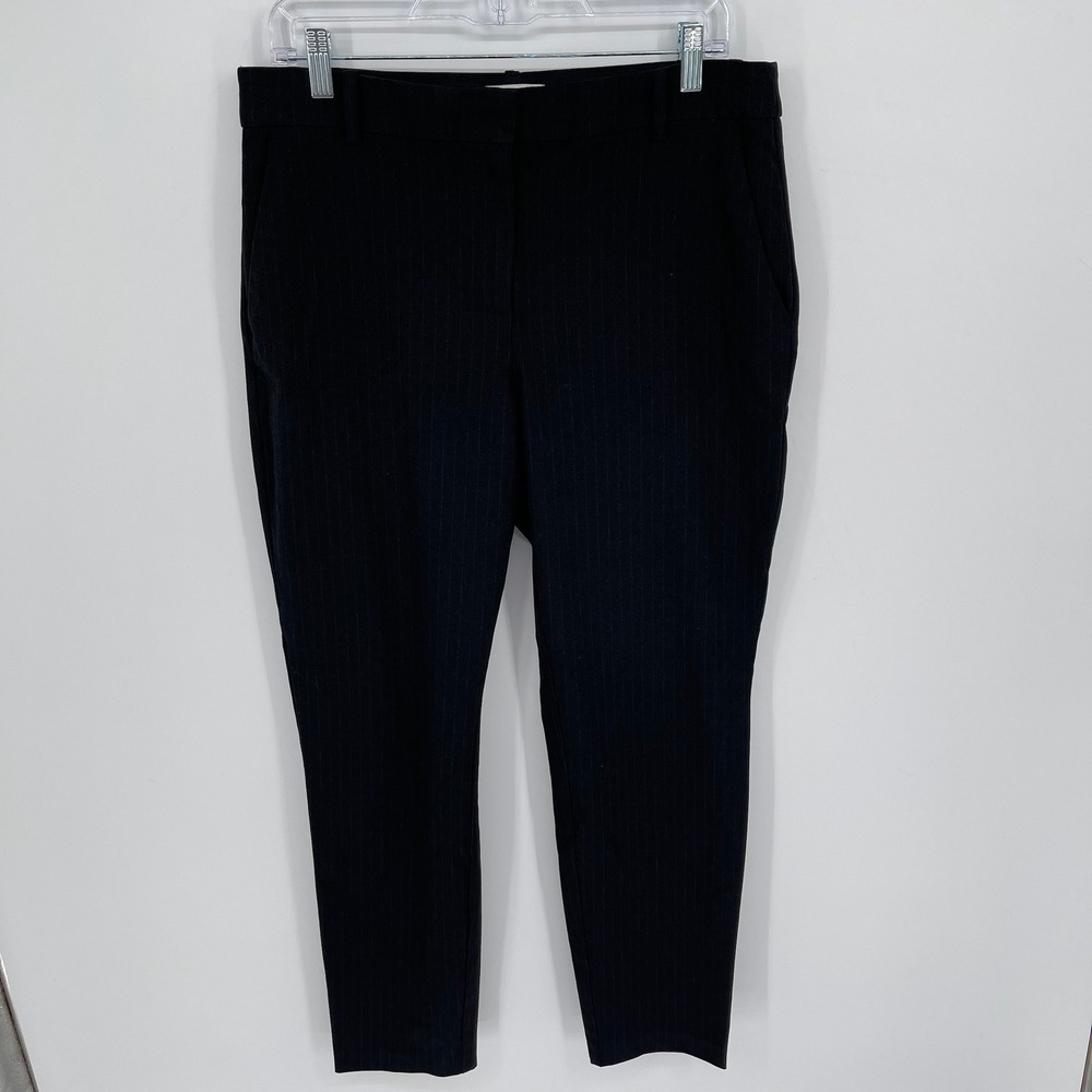 H&M Women's Black Pinstripe Ankle Trousers Pants Approx. Size 12